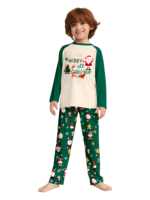Originale pigiama natalizio verde stellato con motivi natalizi e di Babbo Natale