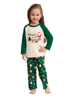 Originale pigiama natalizio verde stellato con motivi natalizi e di Babbo Natale