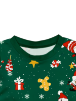 Originale pigiama natalizio verde stellato con motivi natalizi e di Babbo Natale