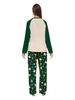 Originale pigiama natalizio verde stellato con motivi natalizi e di Babbo Natale