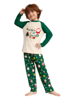Originale pigiama natalizio verde stellato con motivi natalizi e di Babbo Natale