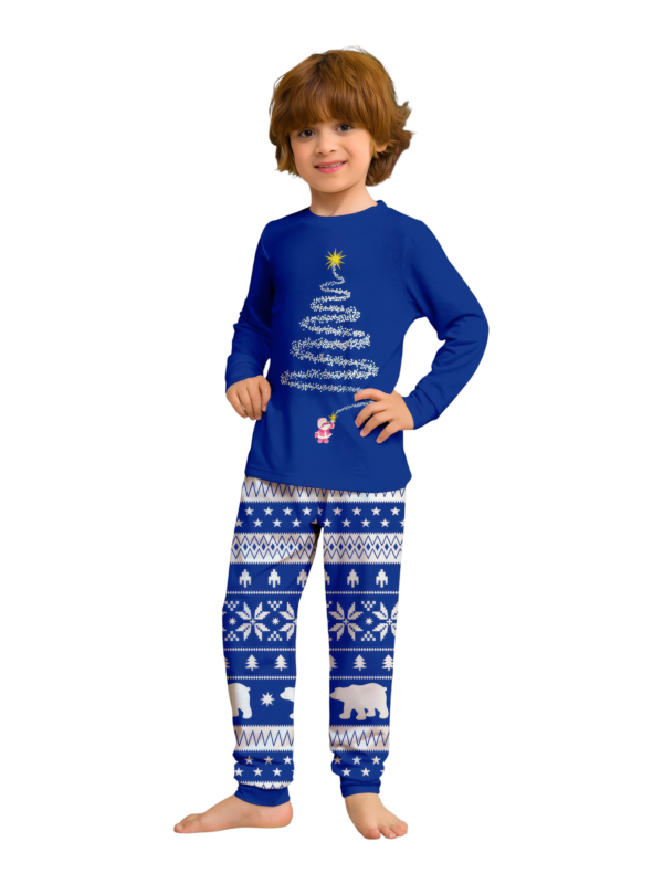 Blue Matching Christmas Pyjamas Starry Magic Tree