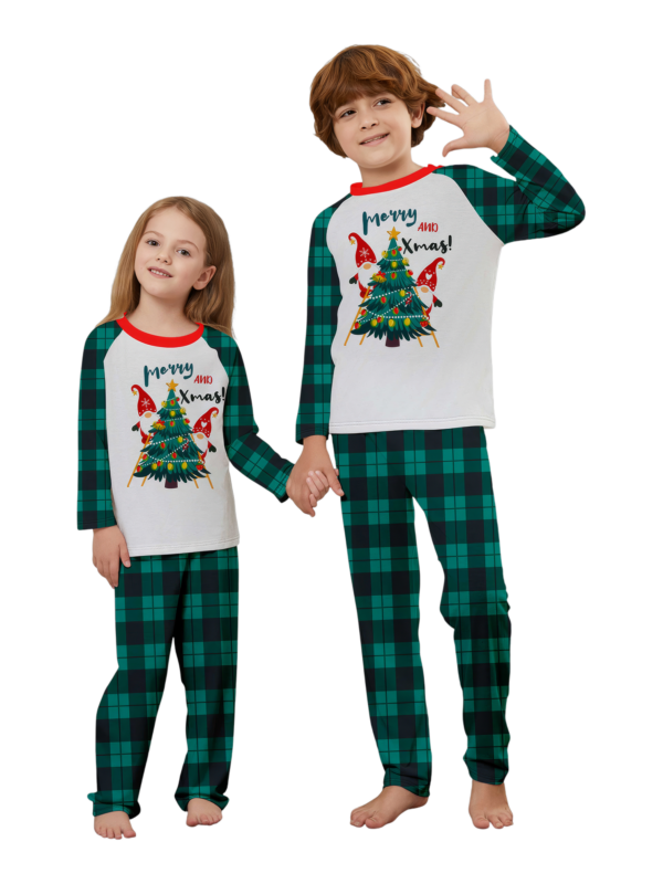 Christmas tree decorated by elves, printed “Merry Christmas”