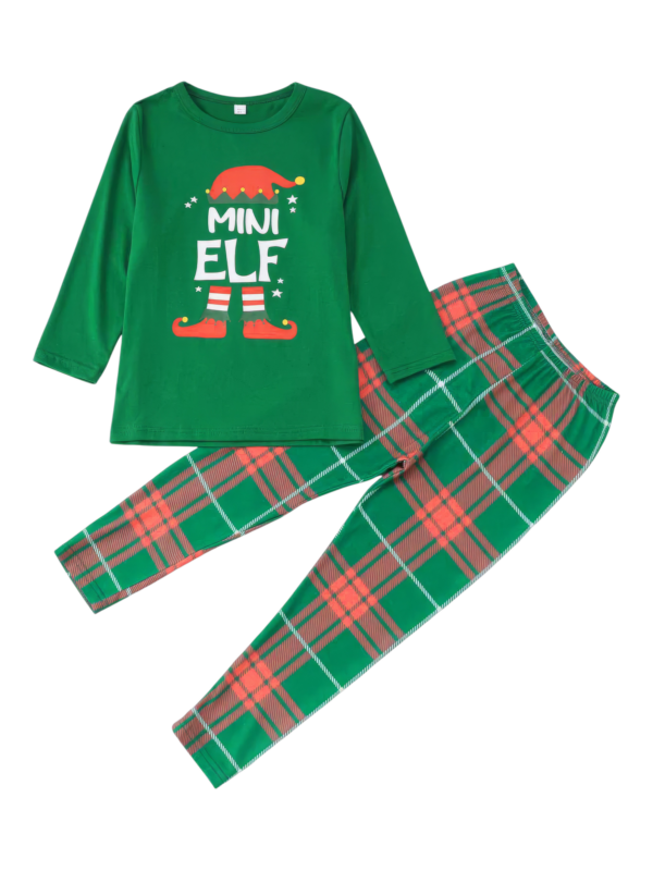 Elf Christmas pyjamas family, couple, Irish check