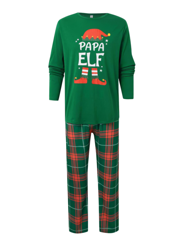 Elf Christmas pyjamas family, couple, Irish check