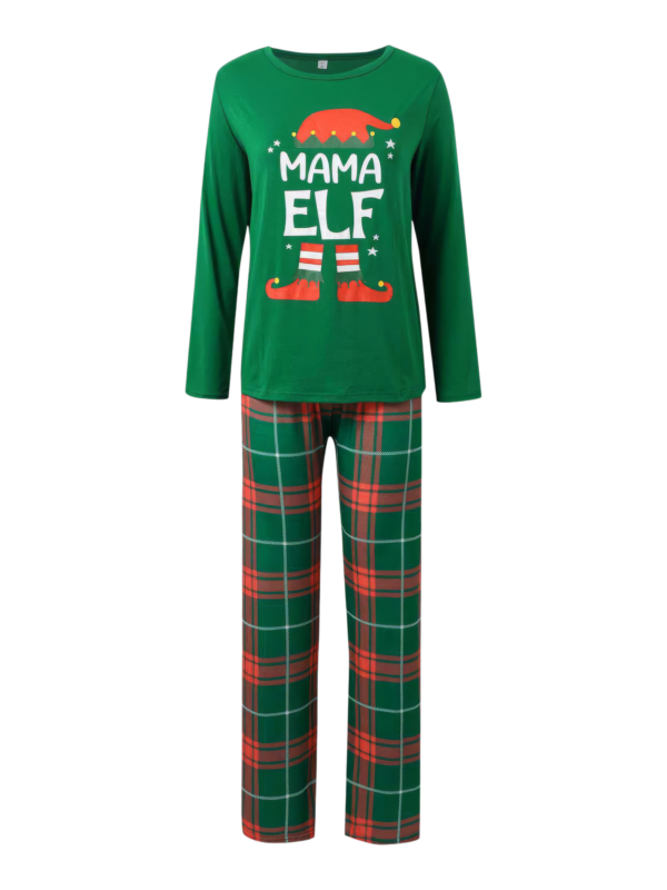 Elf Christmas pyjamas family, couple, Irish check