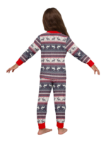 Family and couple pajamas with reindeer stripe pattern gray and white matching pajamas