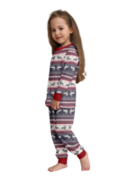 Family and couple pajamas with reindeer stripe pattern gray and white matching pajamas