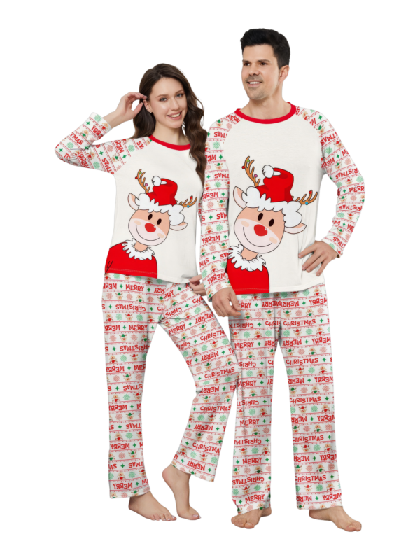 Family Christmas pyjamas, Ghibli style, Reindeer motif