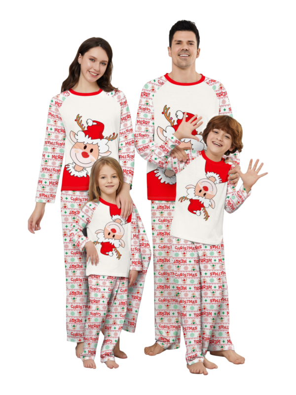 Family Christmas pyjamas, Ghibli style, Reindeer motif