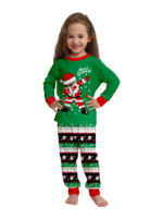 Familienpyjamas Santa in einer Girlande eingewickelt do a DAB