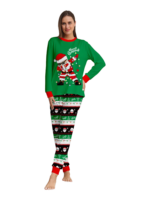 Familienpyjamas Santa in einer Girlande eingewickelt do a DAB