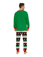 Familienpyjamas Santa in einer Girlande eingewickelt do a DAB