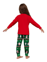Familienpyjama mit Rentieraufdruck für die ganze Familie, rot und grün