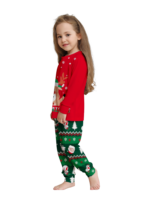 Familienpyjama mit Rentieraufdruck für die ganze Familie, rot und grün