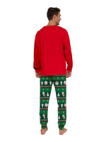 Familienpyjama mit Rentieraufdruck für die ganze Familie, rot und grün