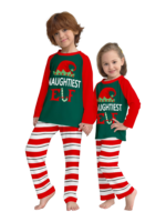 Grün und rot gestreifter Elfen-Familienpyjama