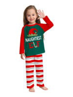 Grün und rot gestreifter Elfen-Familienpyjama