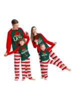 Grün und rot gestreifter Elfen-Familienpyjama