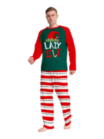 Grün und rot gestreifter Elfen-Familienpyjama