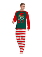 Grün und rot gestreifter Elfen-Familienpyjama