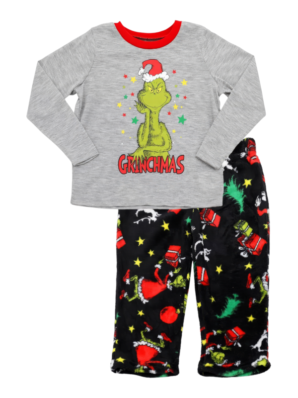 Matchande grå och svart pyjamas för familjen Grinchmas