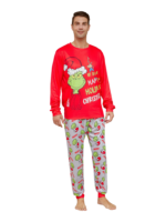 Grinch pyjama print en Grinch motief, Vrolijk kerstfeest, familie, koppels