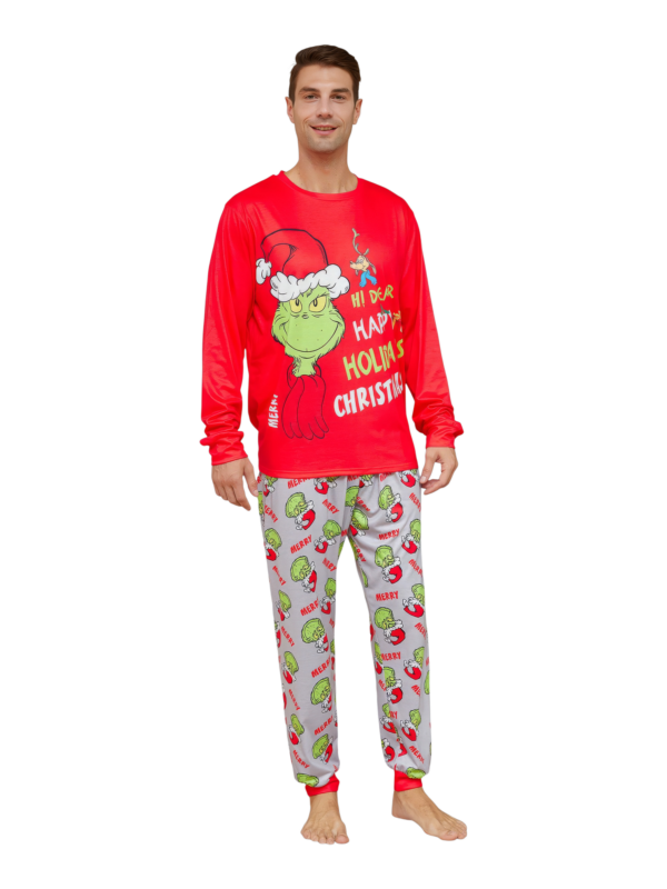 Grinch pyjama print en Grinch motief, Vrolijk kerstfeest, familie, koppels