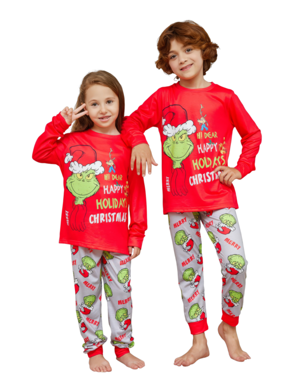 Grinch pyjama print en Grinch motief, Vrolijk kerstfeest, familie, koppels