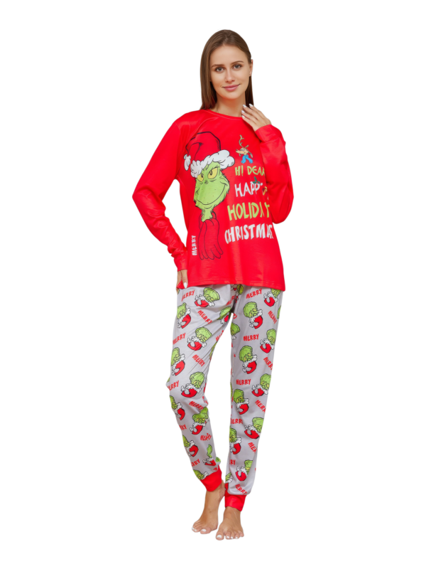 Grinch pyjama print en Grinch motief, Vrolijk kerstfeest, familie, koppels