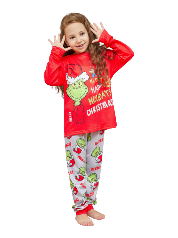 Grinch pyjama print en Grinch motief, Vrolijk kerstfeest, familie, koppels