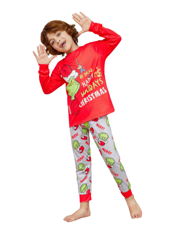 Grinch pyjama print en Grinch motief, Vrolijk kerstfeest, familie, koppels