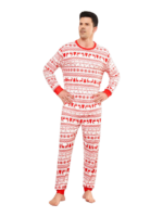 Modern and original white red stripes Christmas pyjamas with Christmas motifs