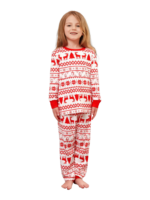 Modern and original white red stripes Christmas pyjamas with Christmas motifs