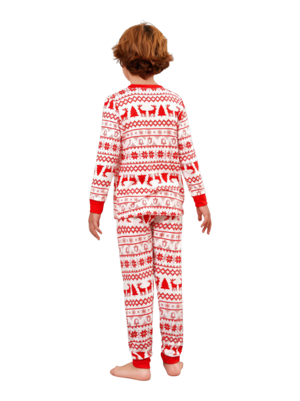 Modern and original white red stripes Christmas pyjamas with Christmas motifs