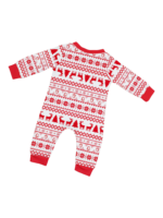 Modern and original white red stripes Christmas pyjamas with Christmas motifs