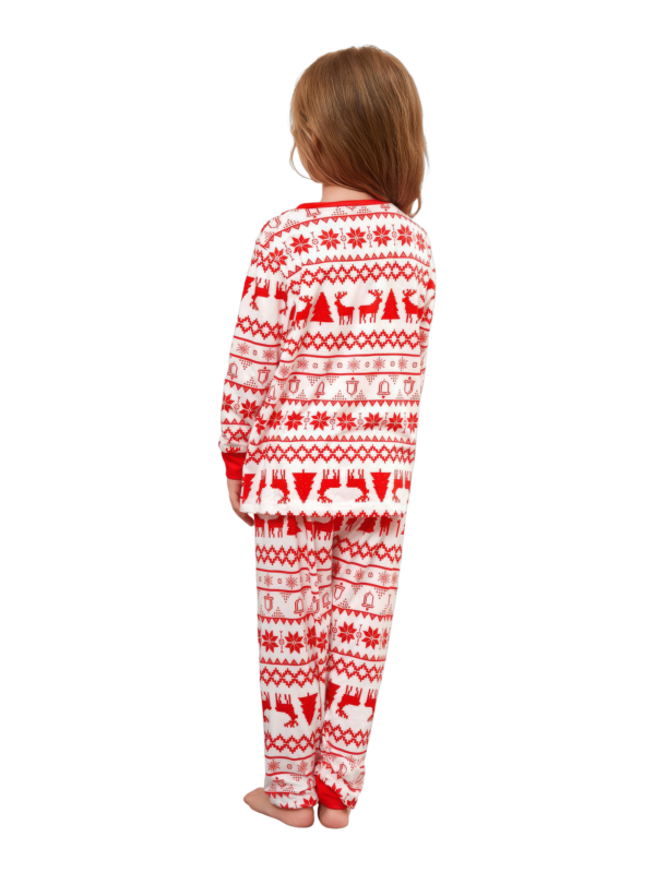 Modern and original white red stripes Christmas pyjamas with Christmas motifs
