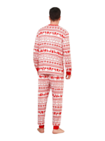 Modern and original white red stripes Christmas pyjamas with Christmas motifs