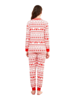 Modern and original white red stripes Christmas pyjamas with Christmas motifs
