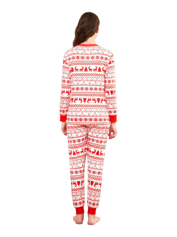 Modern and original white red stripes Christmas pyjamas with Christmas motifs
