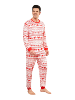 Modern and original white red stripes Christmas pyjamas with Christmas motifs