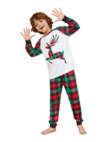 Red and green Irish check Christmas pyjamas for families