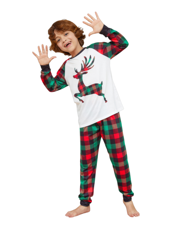 Red and green Irish check Christmas pyjamas for families