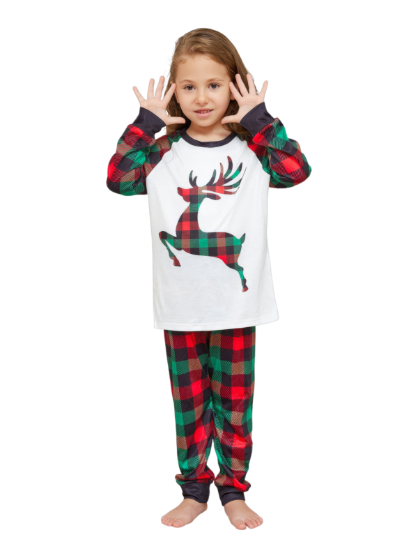 Red and green Irish check Christmas pyjamas for families