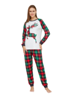 Red and green Irish check Christmas pyjamas for families