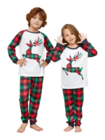 Red and green Irish check Christmas pyjamas for families