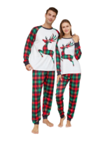 Red and green Irish check Christmas pyjamas for families
