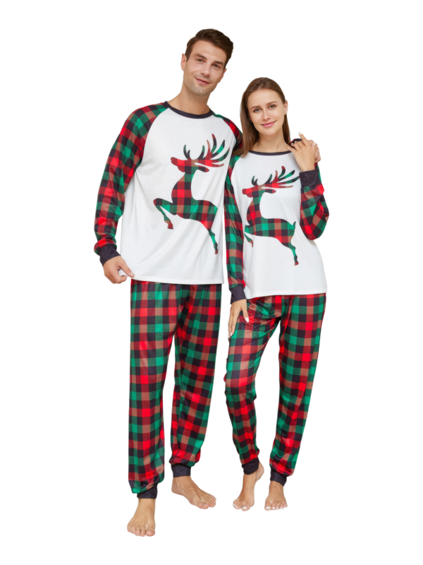 Red and green Irish check Christmas pyjamas for families