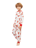 Little gingerbread motif white Christmas pyjamas for family, couples