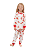 Little gingerbread motif white Christmas pyjamas for family, couples